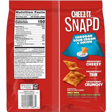 Cheez-It Snap'd Cheddar Sour Cream and Onion Cheese Cracker Chips