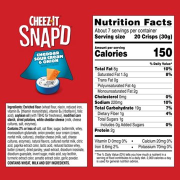 Cheez-It Snap'd Cheddar Sour Cream and Onion Cheese Cracker Chips