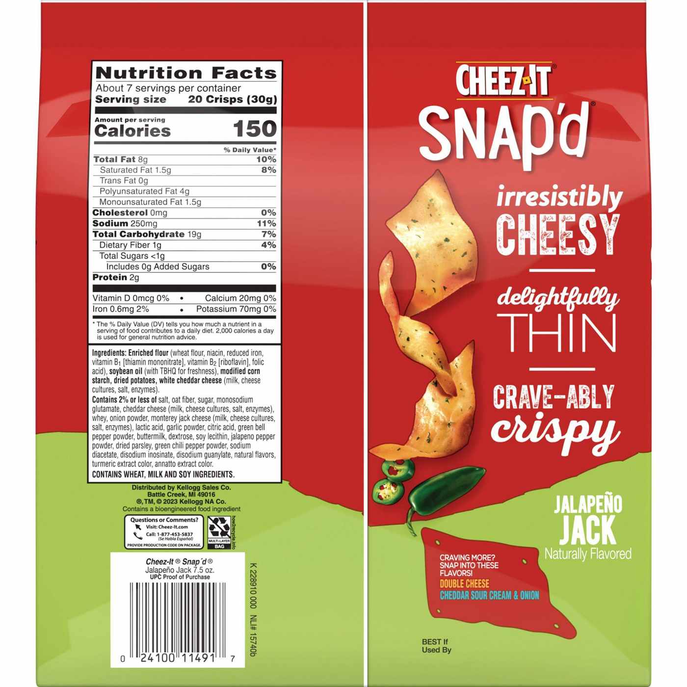 Cheez-It Snap'd Jalapeno Jack Cheese Cracker Chips; image 2 of 5