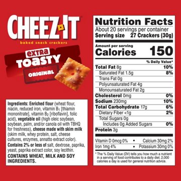 Cheez-It Extra Toasty Cheese Crackers