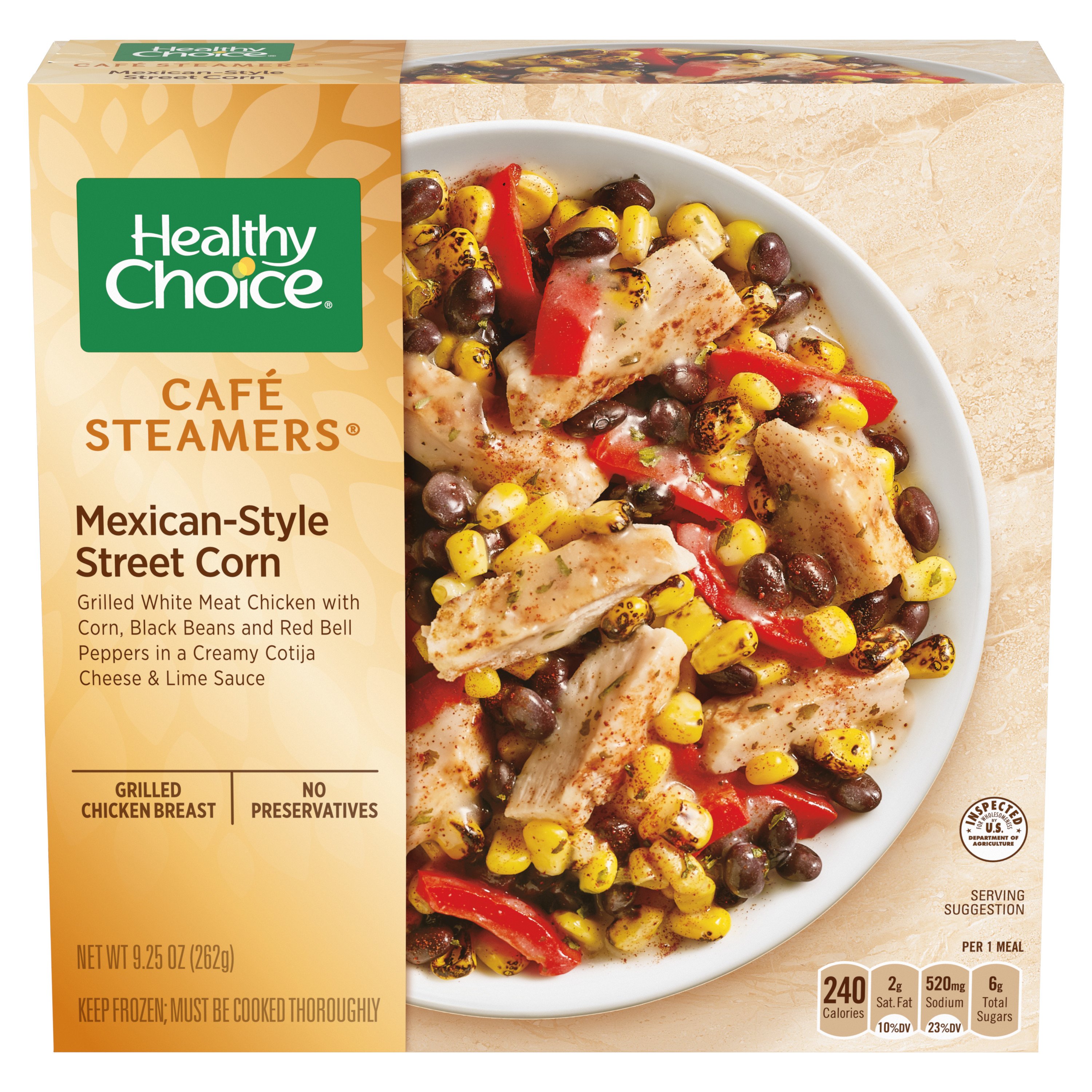 Healthy Choice Café Steamers Mexican Style Street Corn Frozen Meal - Shop  Entrees & Sides at H-E-B