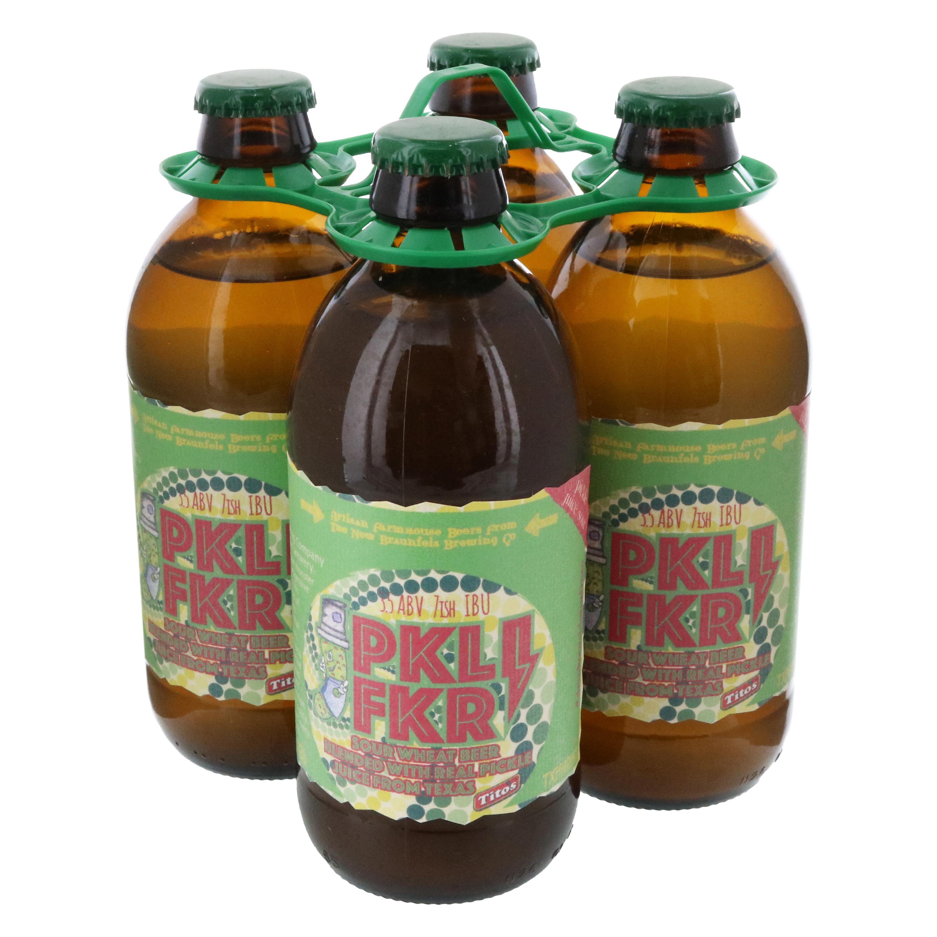 New Braunfels Brewing Co PKL FKR Pickle Sour Wheat Beer 12 oz Bottles