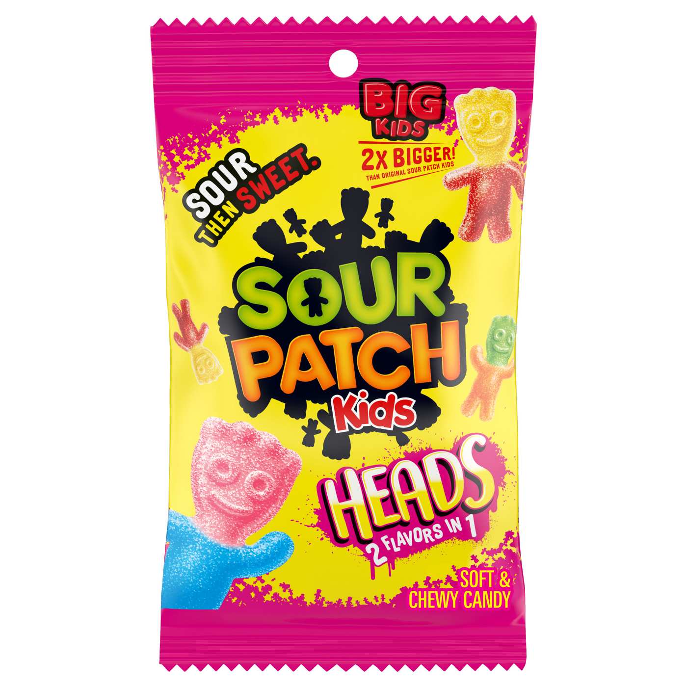 Sour Patch Kids Heads 2 Flavors in 1 Soft & Chewy Candy; image 1 of 9