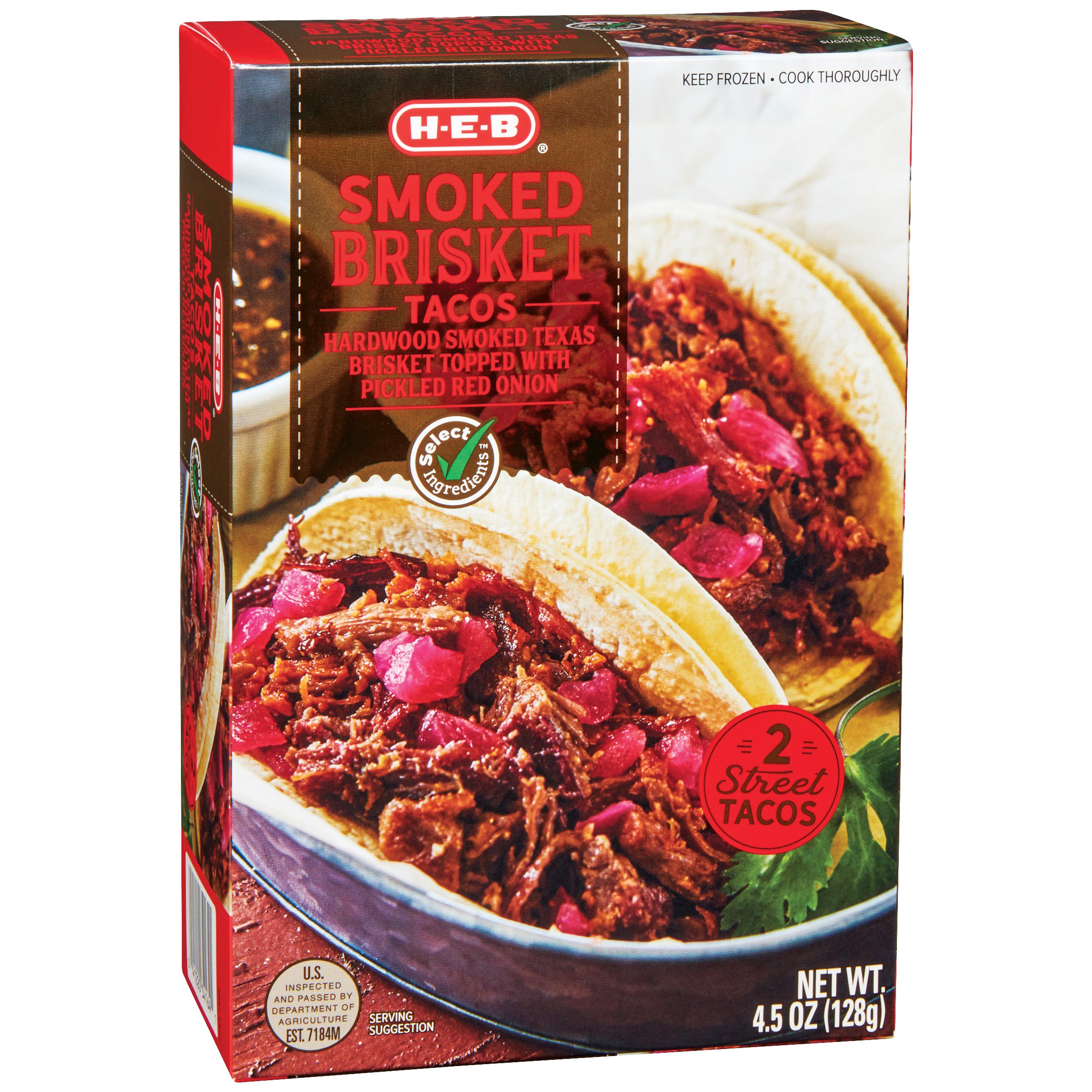 H-E-B Smoked Brisket Tacos Frozen Meal - Shop Entrees & Sides At H-E-B