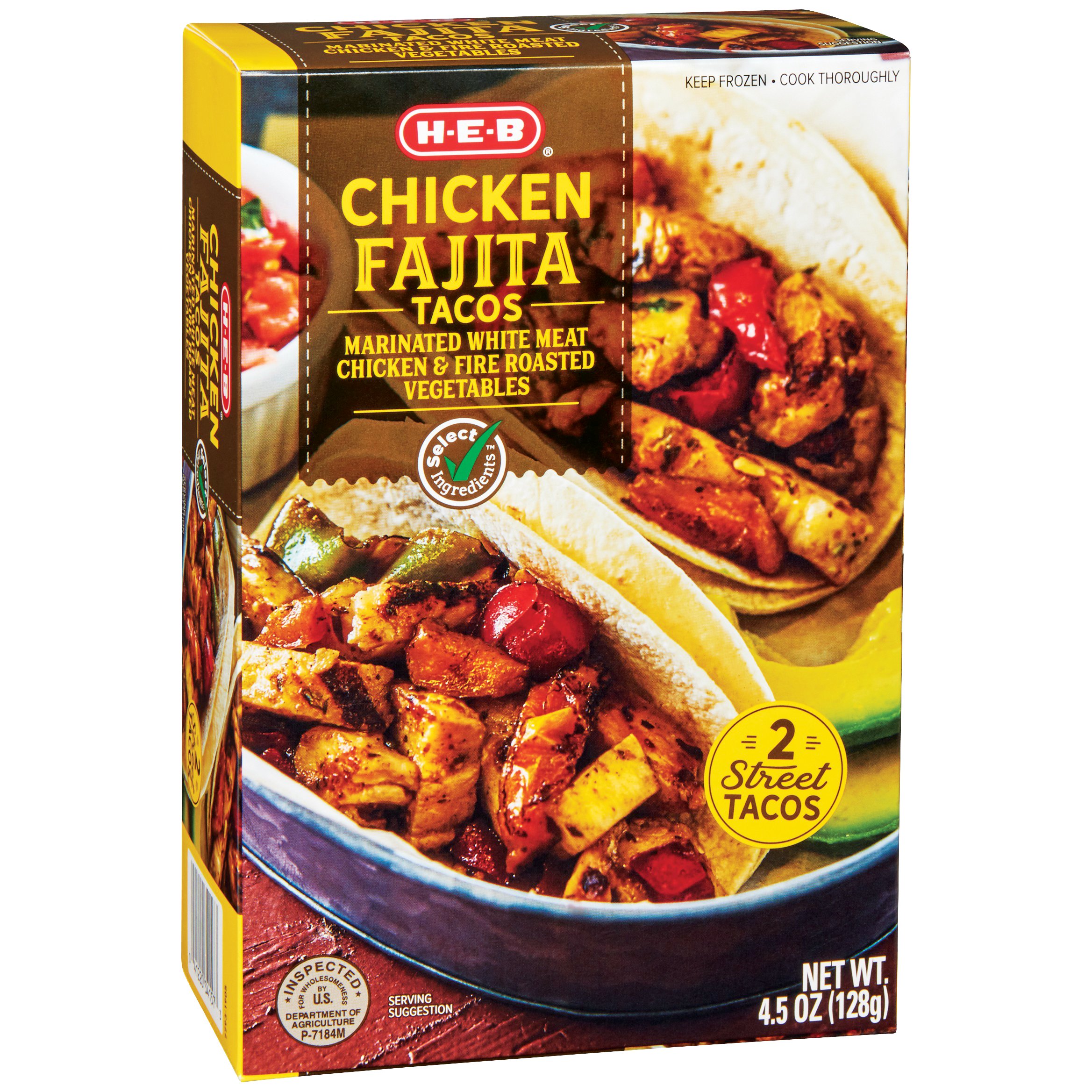 H-E-B Chicken Fajita Tacos Frozen Meal - Shop Entrees & Sides At H-E-B