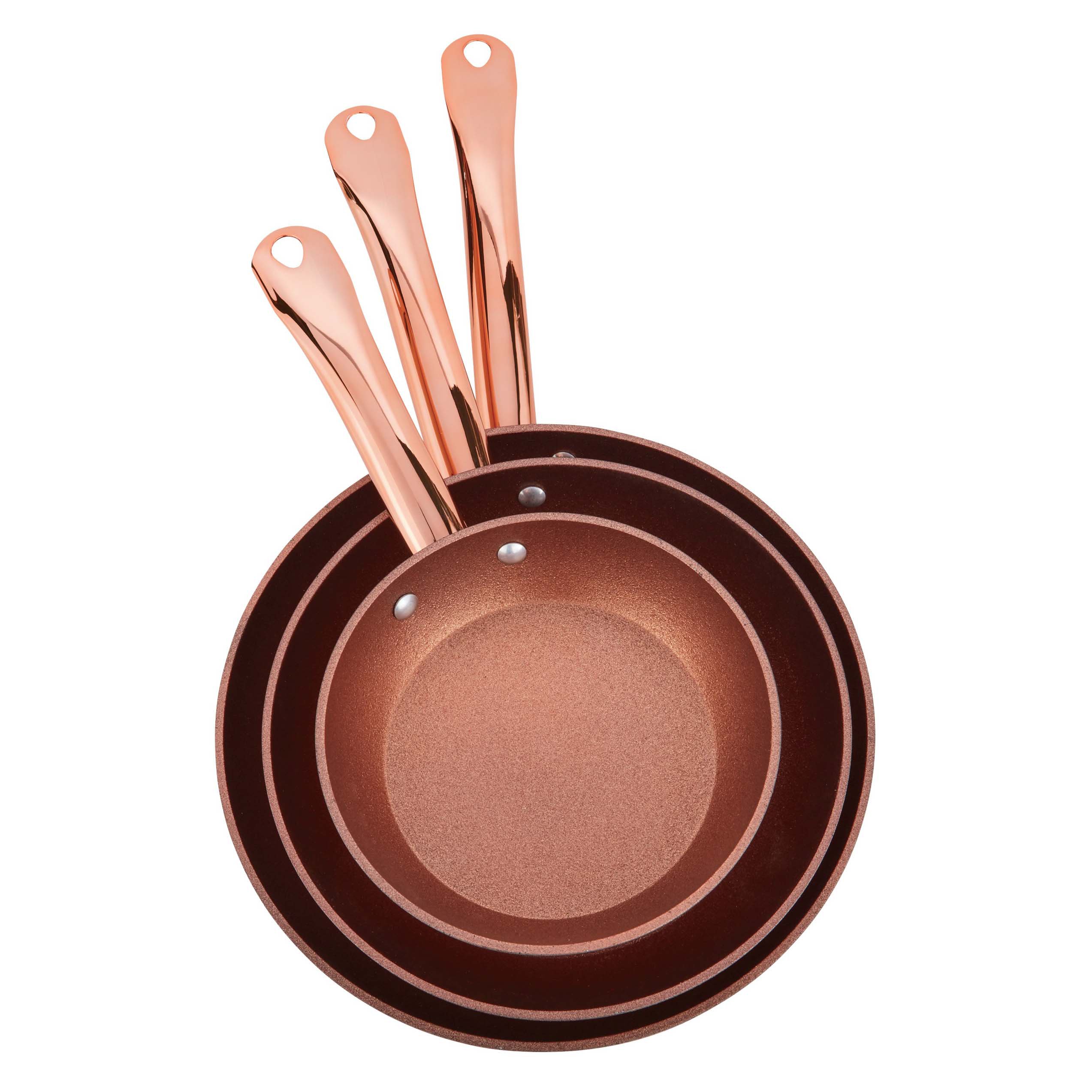 Kitchen & Table by HEB Mega Stone Fry Pan Set Rose Gold Shop