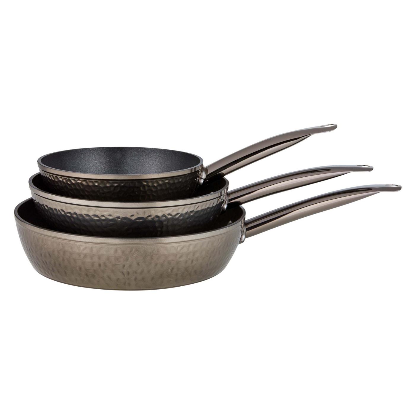 Kitchen & Table by H-E-B Hammered Fry Pan Set - Black; image 2 of 2