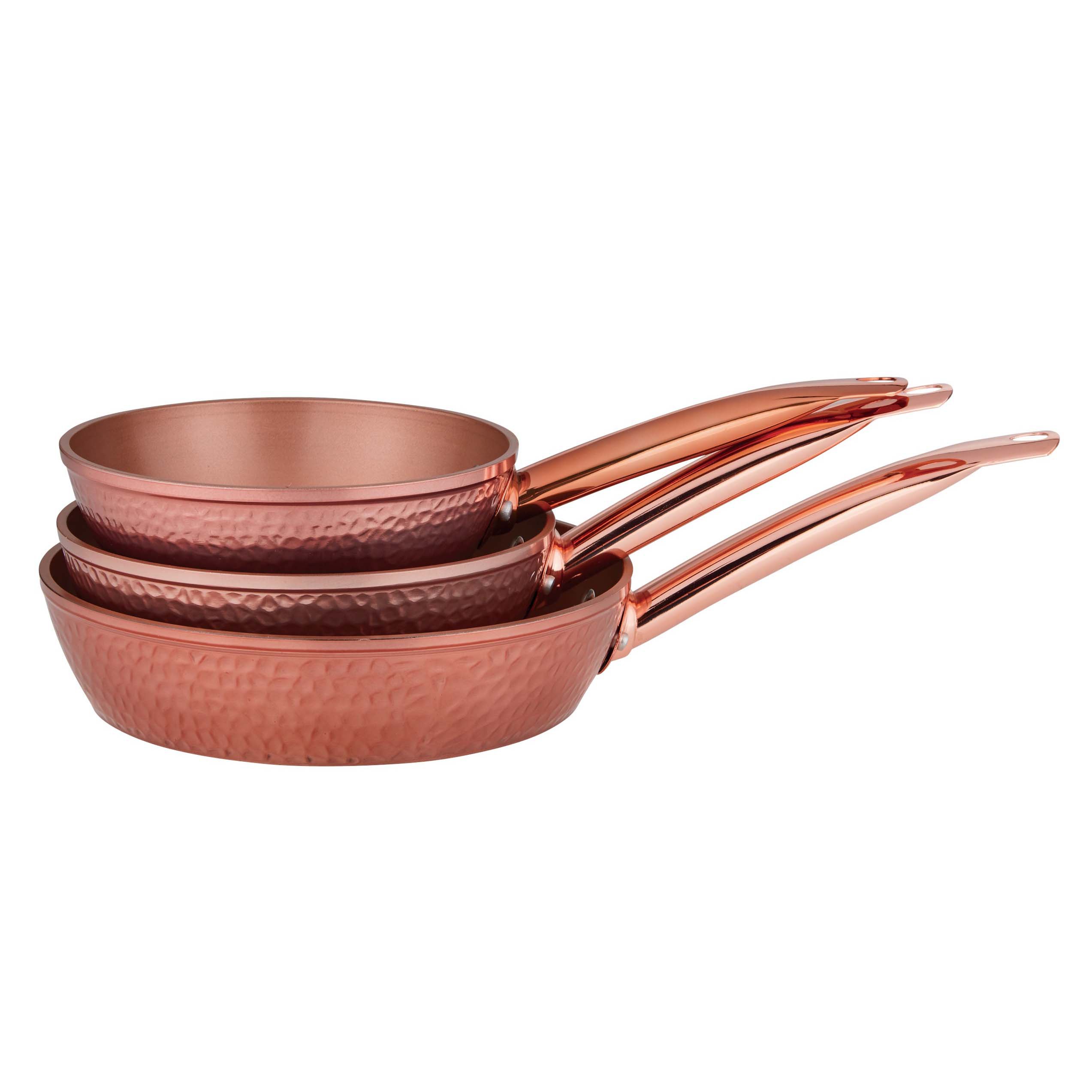 Kitchen & Table Rose Gold Hammered Fry Pan Set Shop Cookware at HEB