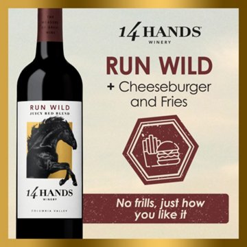 14 Hands Run Wild Vineyard Select Washington Red Wine, 750 mL