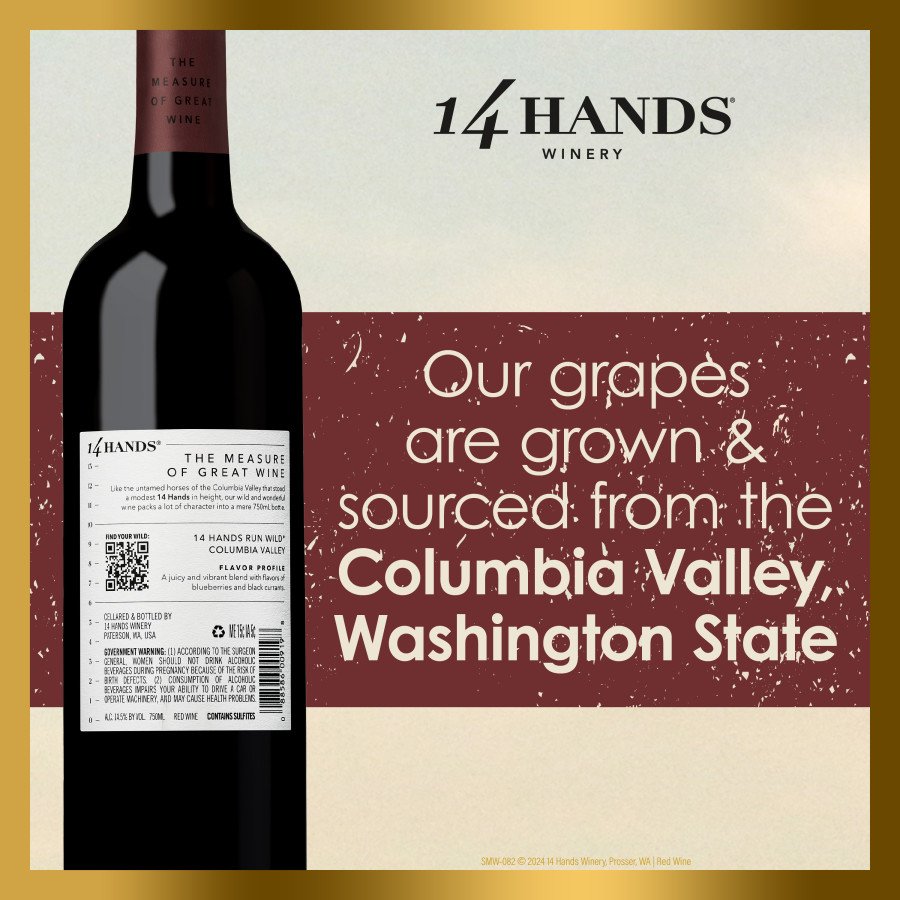 14 Hands Run Wild Vineyard Select Washington Red Wine - Shop Wine