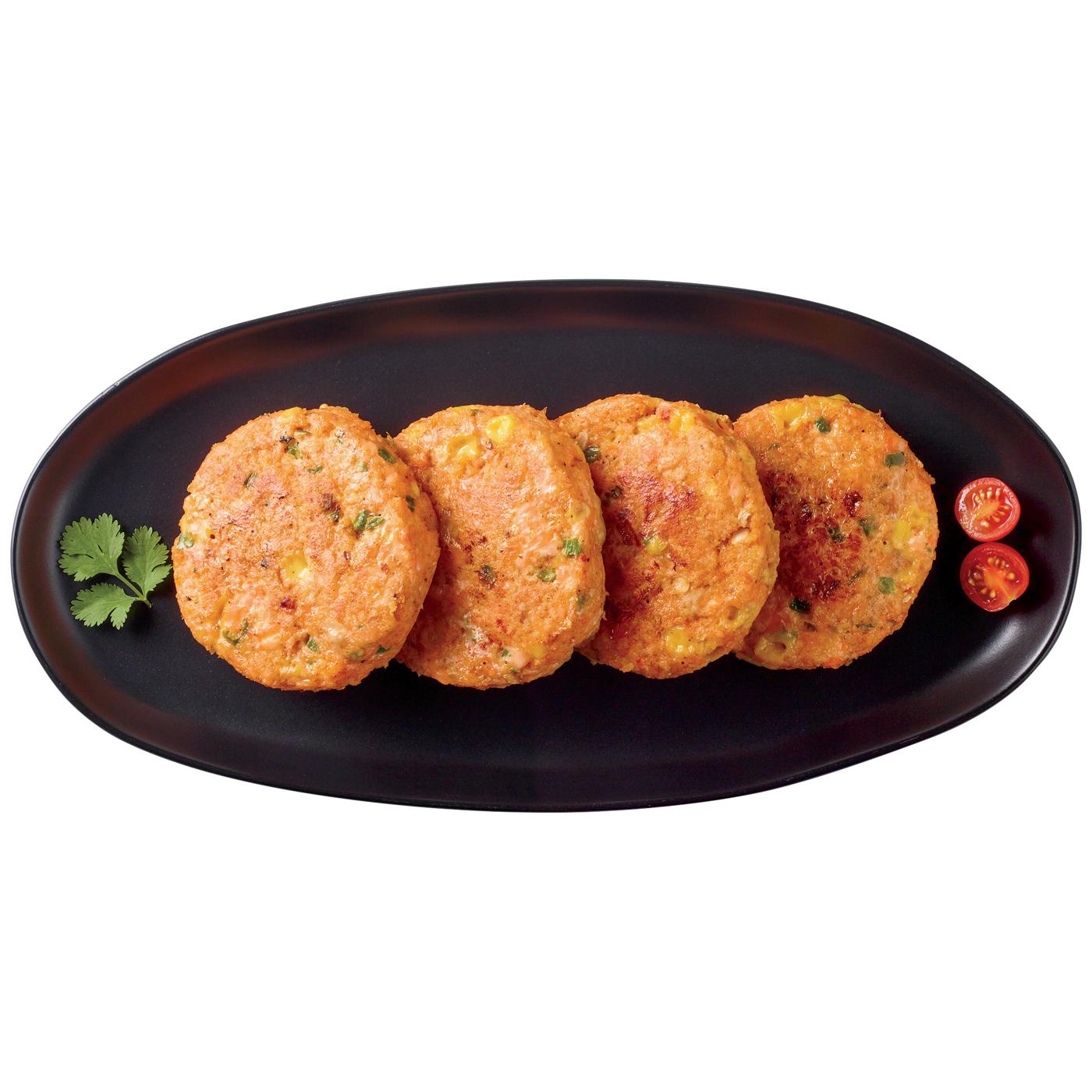 HEB Fish Market Salmon Burger Patties Fiesta Jalapeno Shop Fish