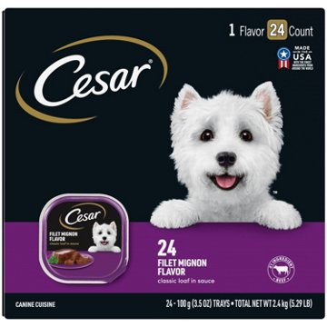 Cesar Wet Dog Food Classic Loaf in Sauce Easy Peel Trays - Filet Mignon Flavor