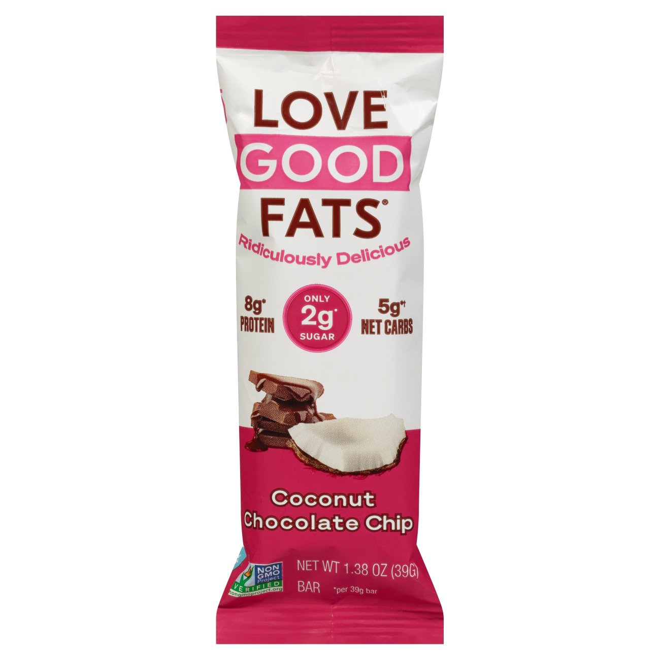 Love Good Fats Coconut Chocolate Chip Keto Bar Shop Granola & snack