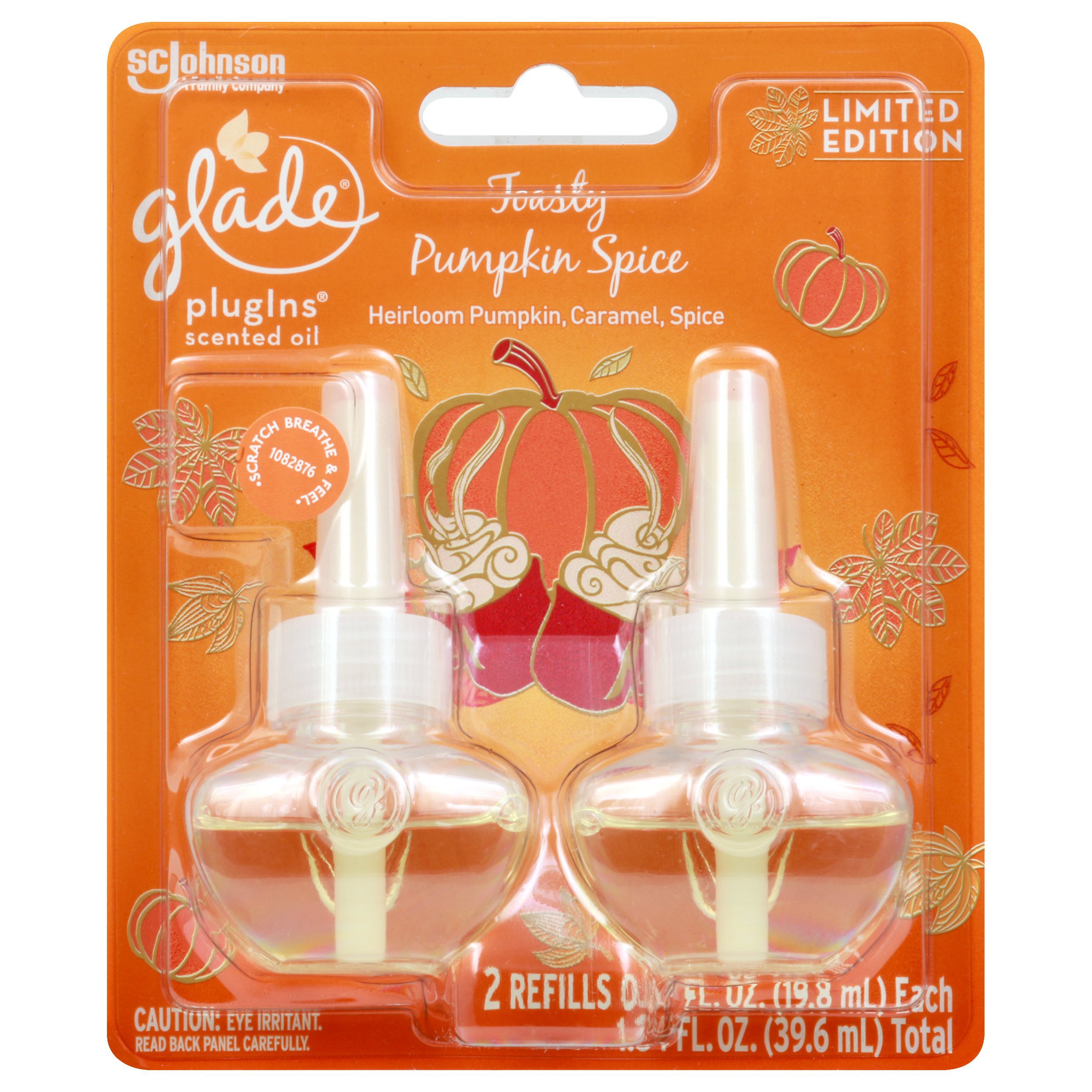 Glade Plugins Scented Oil Air Freshener Refills - Toasty Pumpkin Spice ...