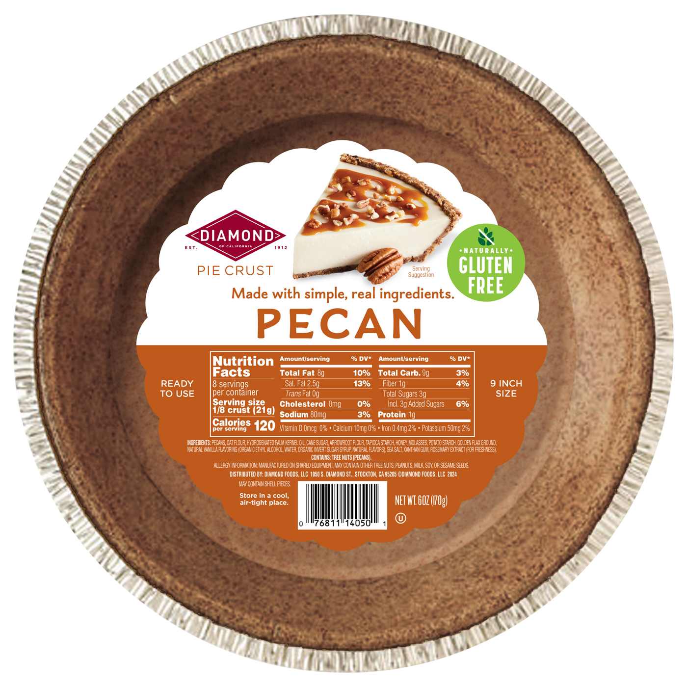 Diamond of California Pecan Pie Crust; image 1 of 3