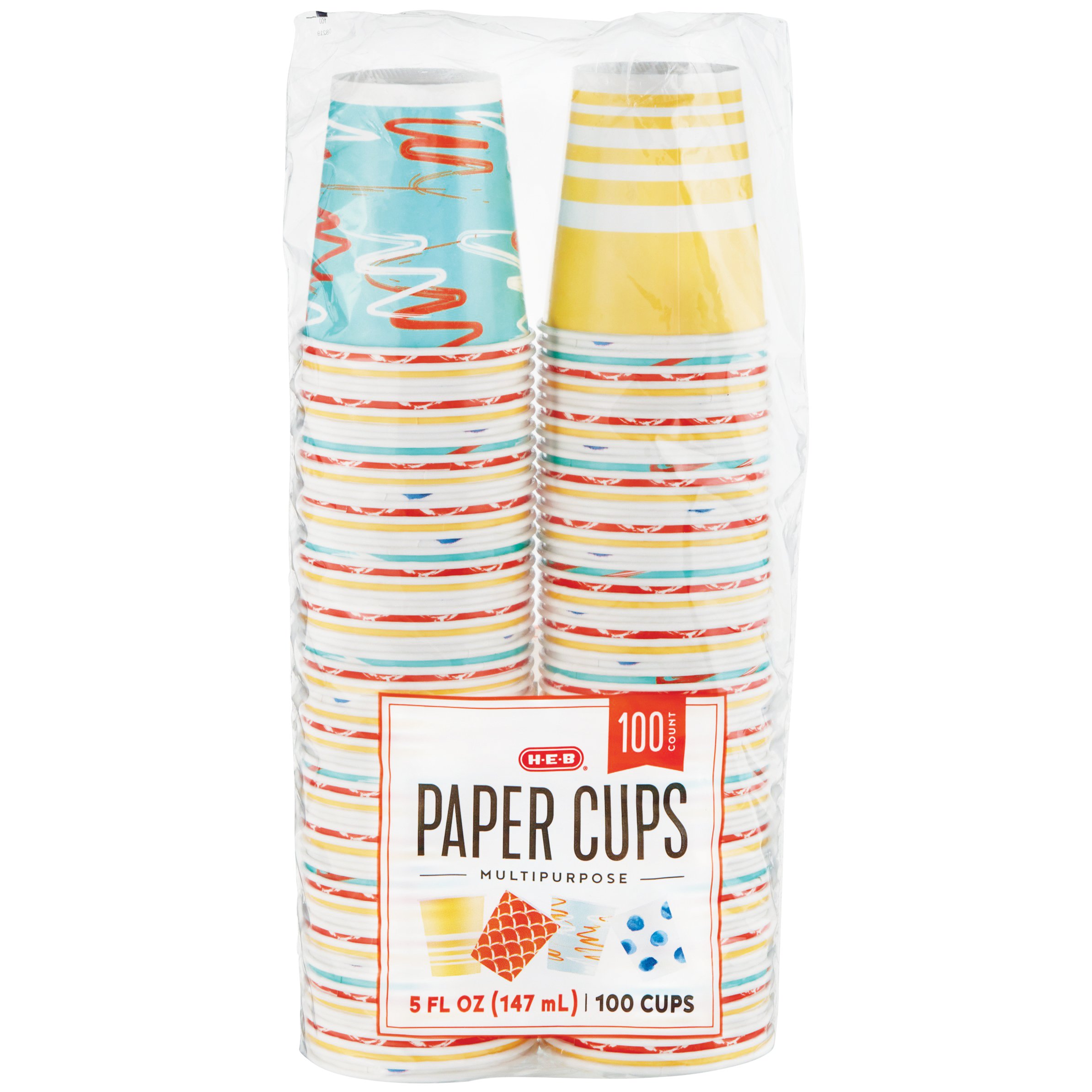 Dixie Disposable Paper Cup, Print, 5 oz, 100 count