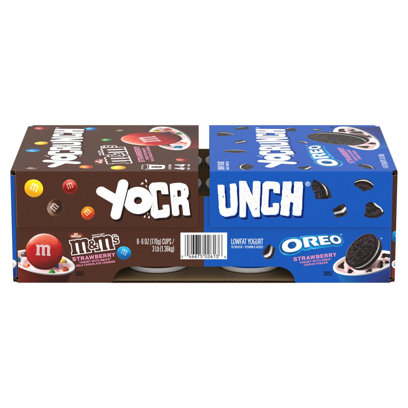 YoCrunch Lowfat Strawberry With M&Ms And Oreo Variety Pack Yogurt, 4 oz Cups; image 1 of 9