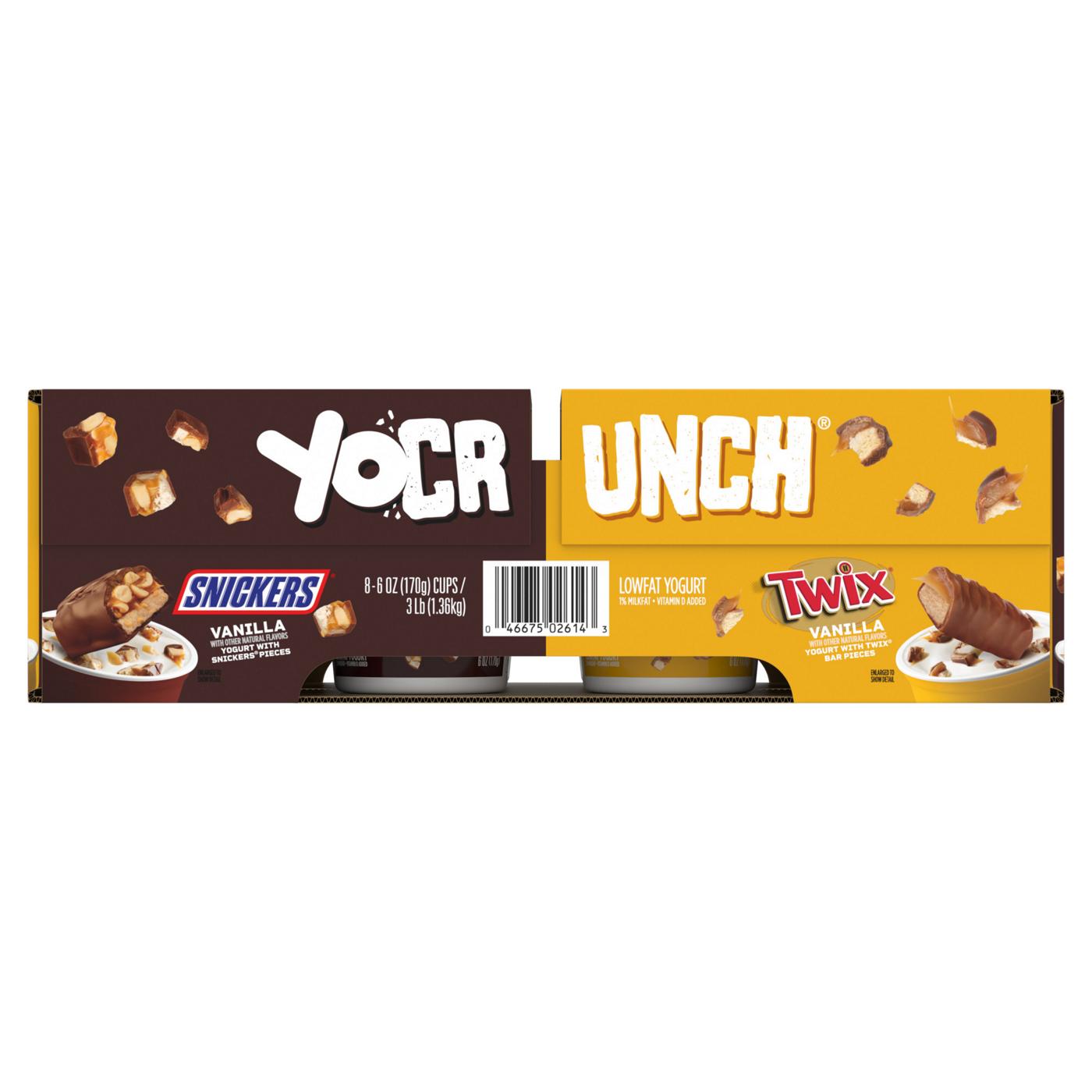 YoCrunch Lowfat Vanilla With Snickers And Twix Variety Pack Yogurt, 4 oz Cups; image 2 of 9