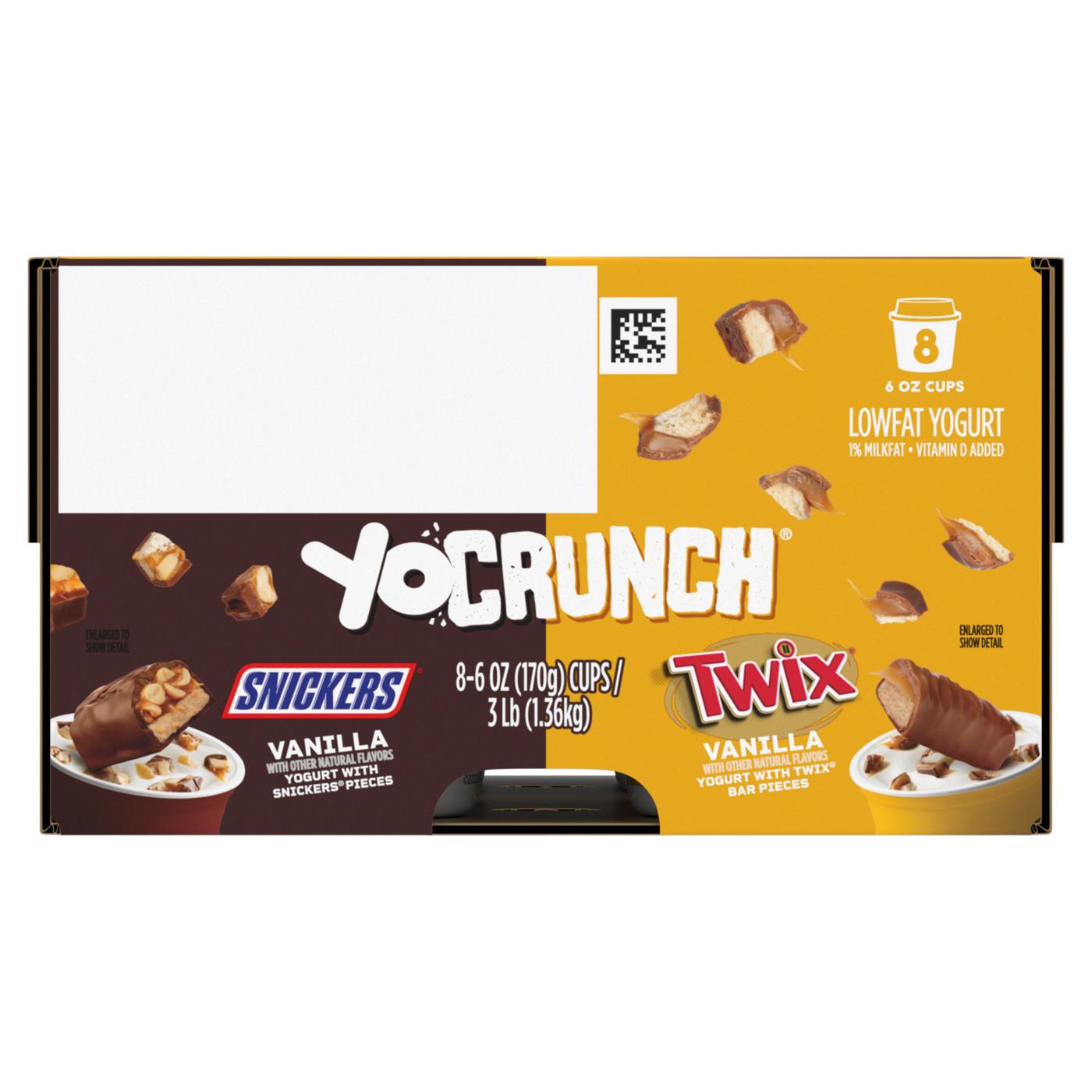 YoCrunch Lowfat Vanilla With Snickers And Twix Variety Pack Yogurt, 4 oz Cups; image 6 of 9