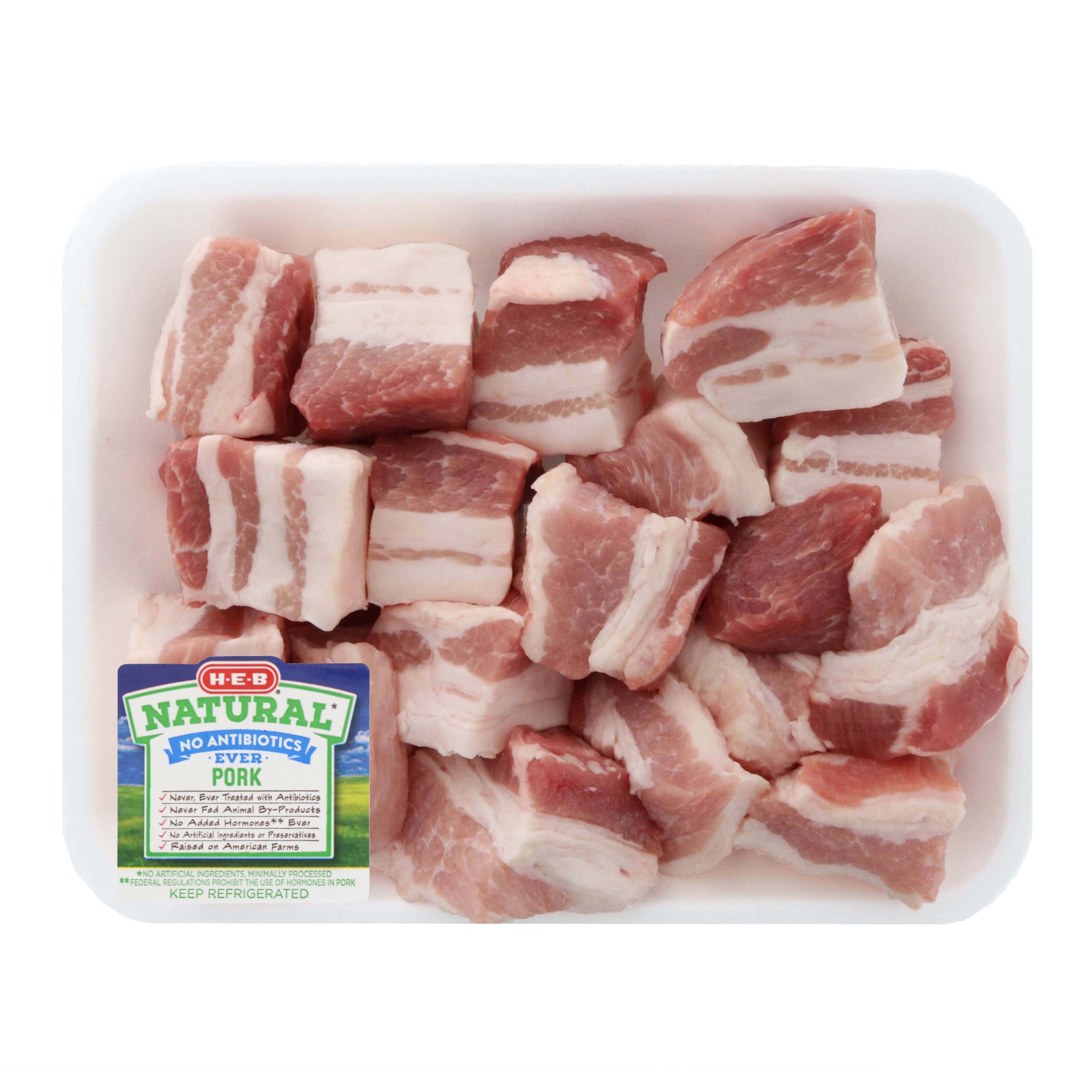 HEB Natural Pork Belly Cubes Shop Meat at HEB
