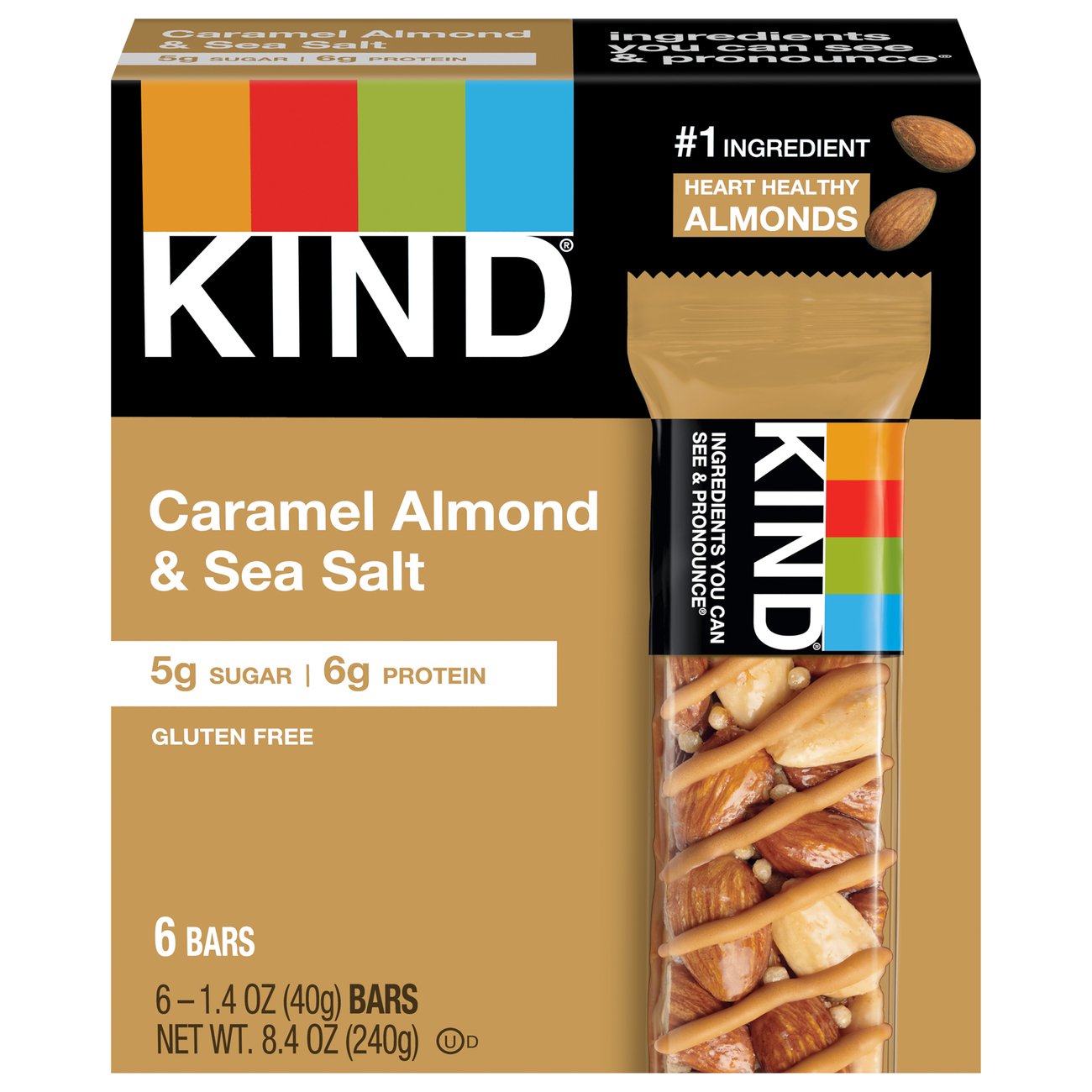 Kind Caramel Almond & Sea Salt Bars Shop Granola & Snack Bars at HEB