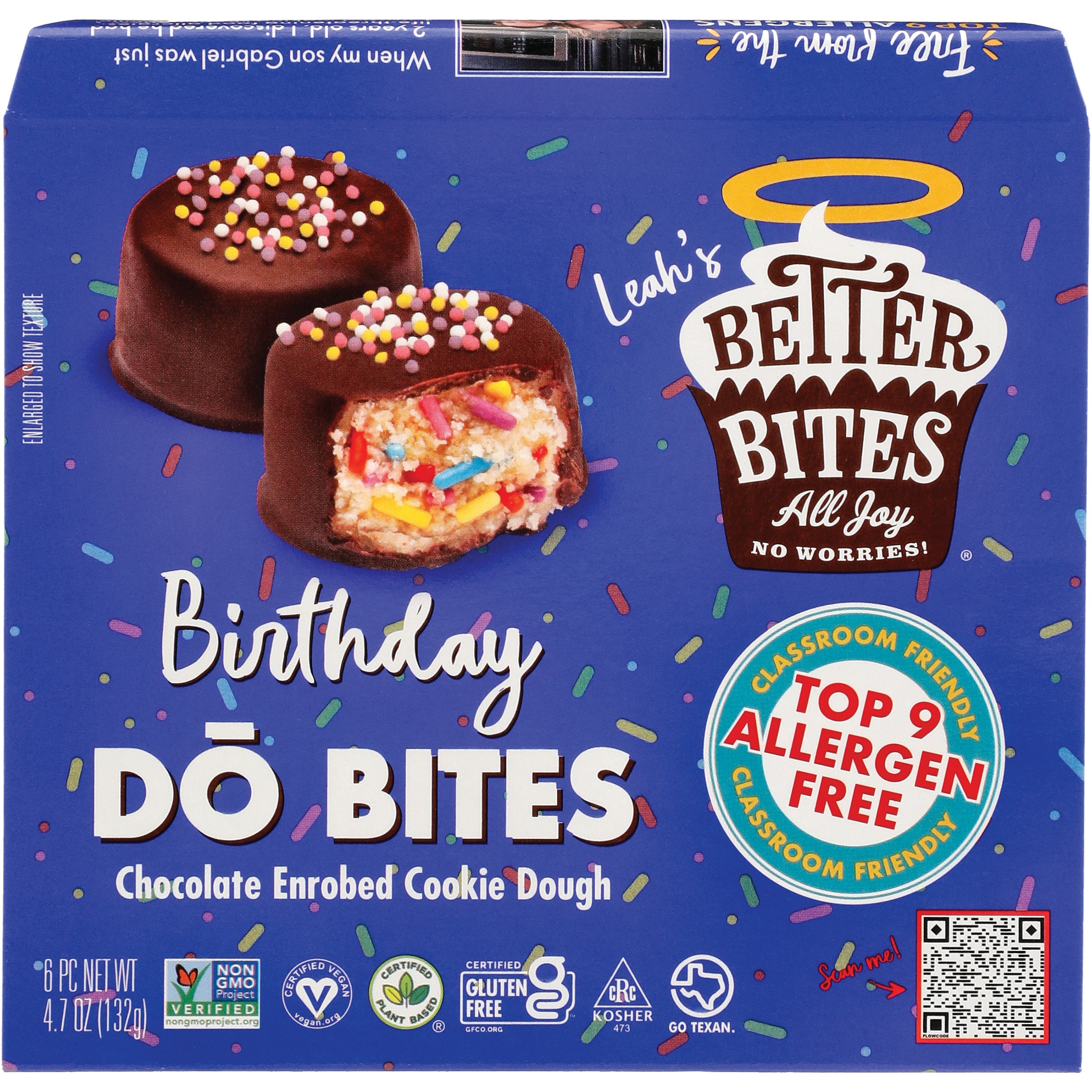 Leah's Better Bites PlantBased Chocolate Enrobed Birthday Cake Cookie