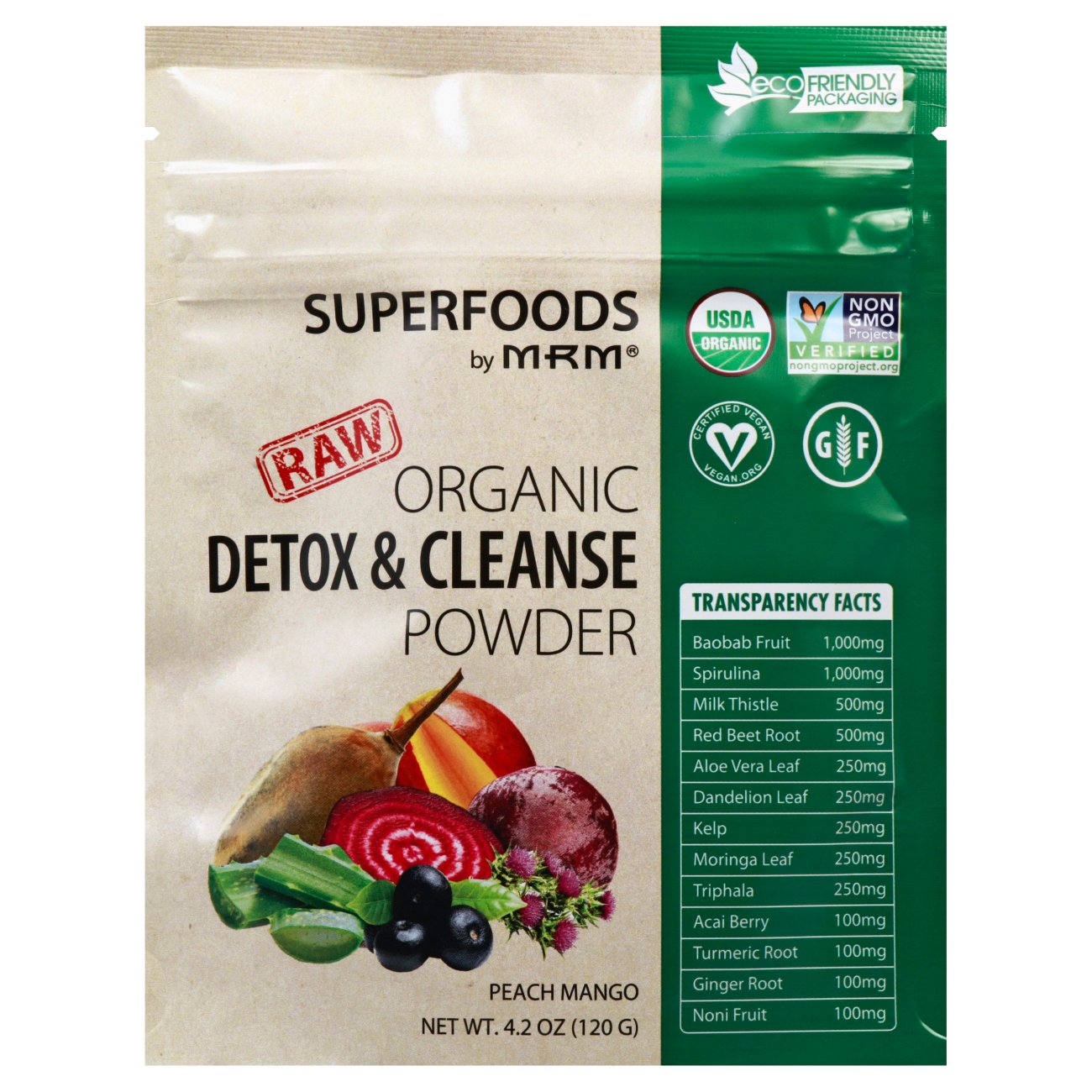 Super Foods MRM Superfood Organic Detox & Cleanse Powder Peach Mango Shop Diet & Fitness at HEB