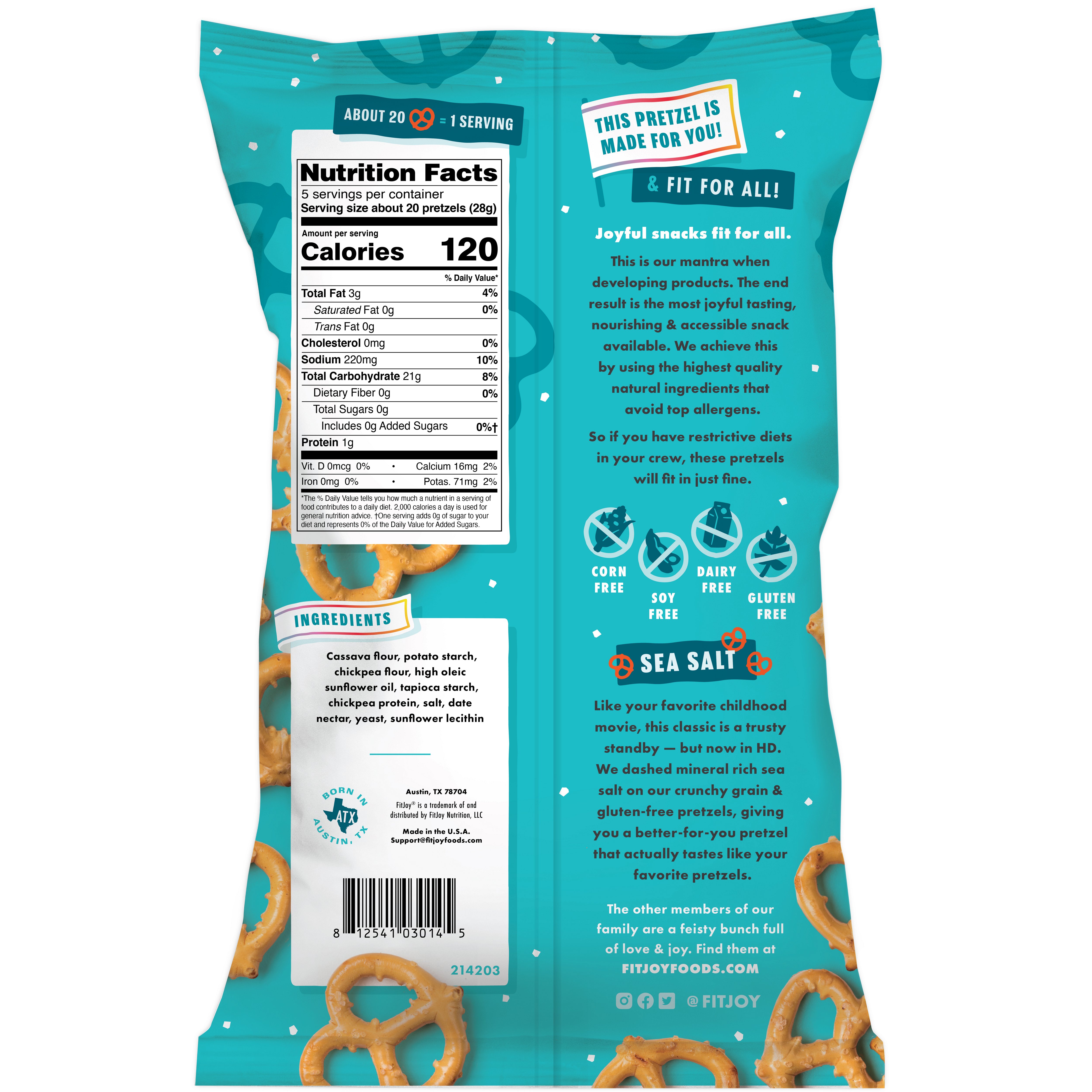 Fitjoy Himalayan Sea Salt Grain Free Pretzels - Shop Chips at H-E-B