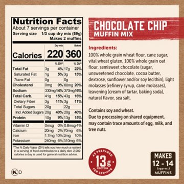 Kodiak 13g Protein Muffin Mix - Chocolate Chip, 14 oz