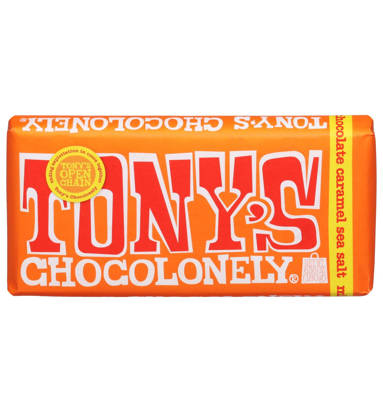 Tony's Chocolonely Milk Chocolate Caramel Sea Salt Big Candy Bar; image 1 of 2