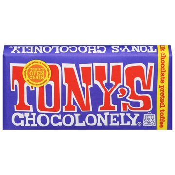 Tony's Chocolonely Dark Milk Chocolate Pretzel Toffee Candy Big Bar