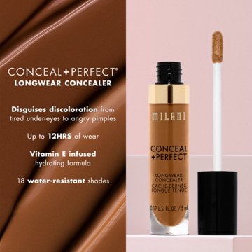 Milani Conceal + Perfect Longwear Concealer - Nude Ivory, 0.17 oz