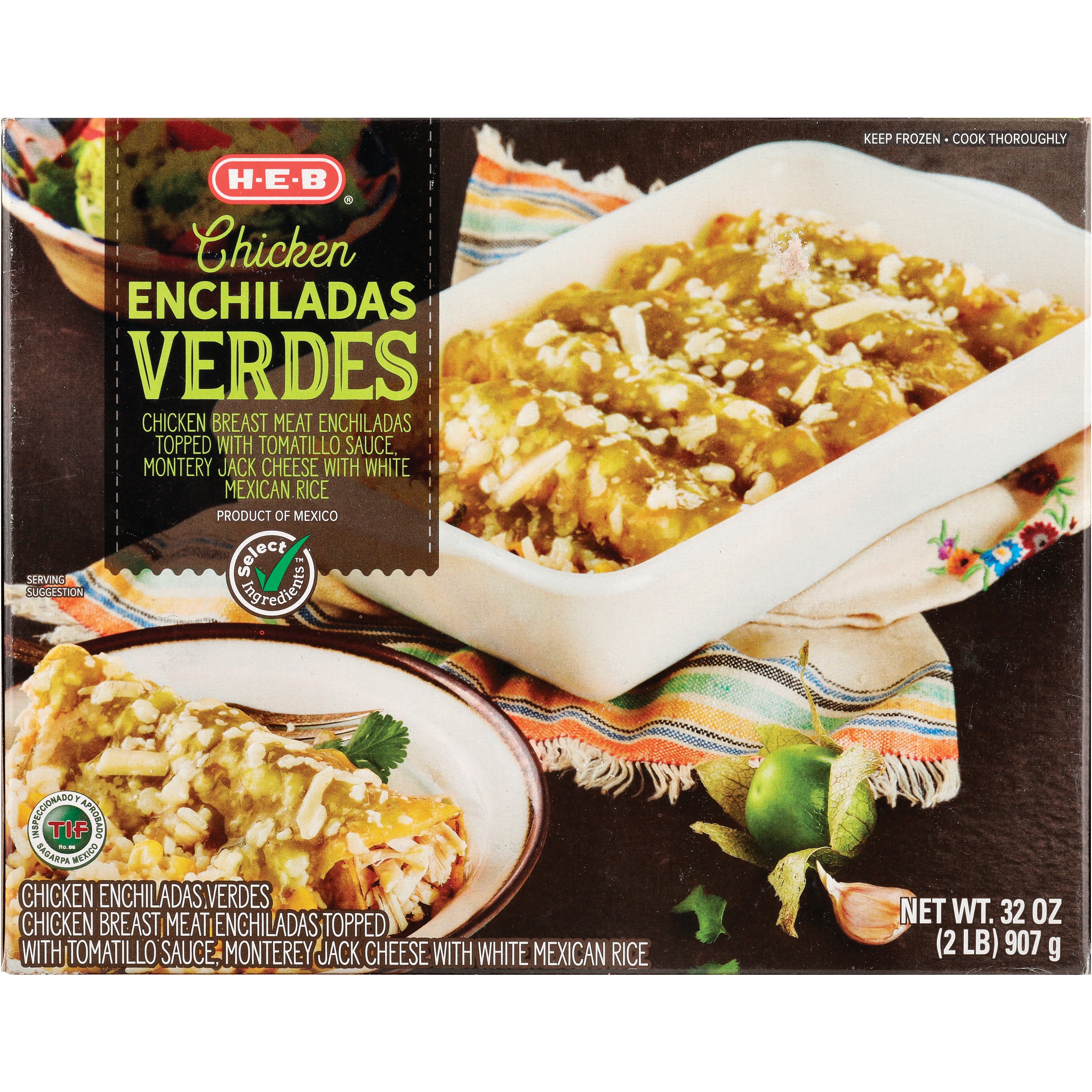 H-E-B Select Ingredients Chicken Enchiladas Verdes - Shop Entrees ...