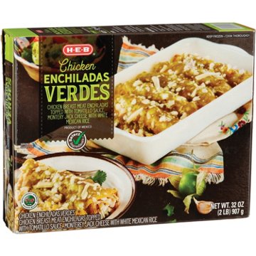 H-E-B Frozen Chicken Enchiladas Verdes - Family-Size, 32 oz