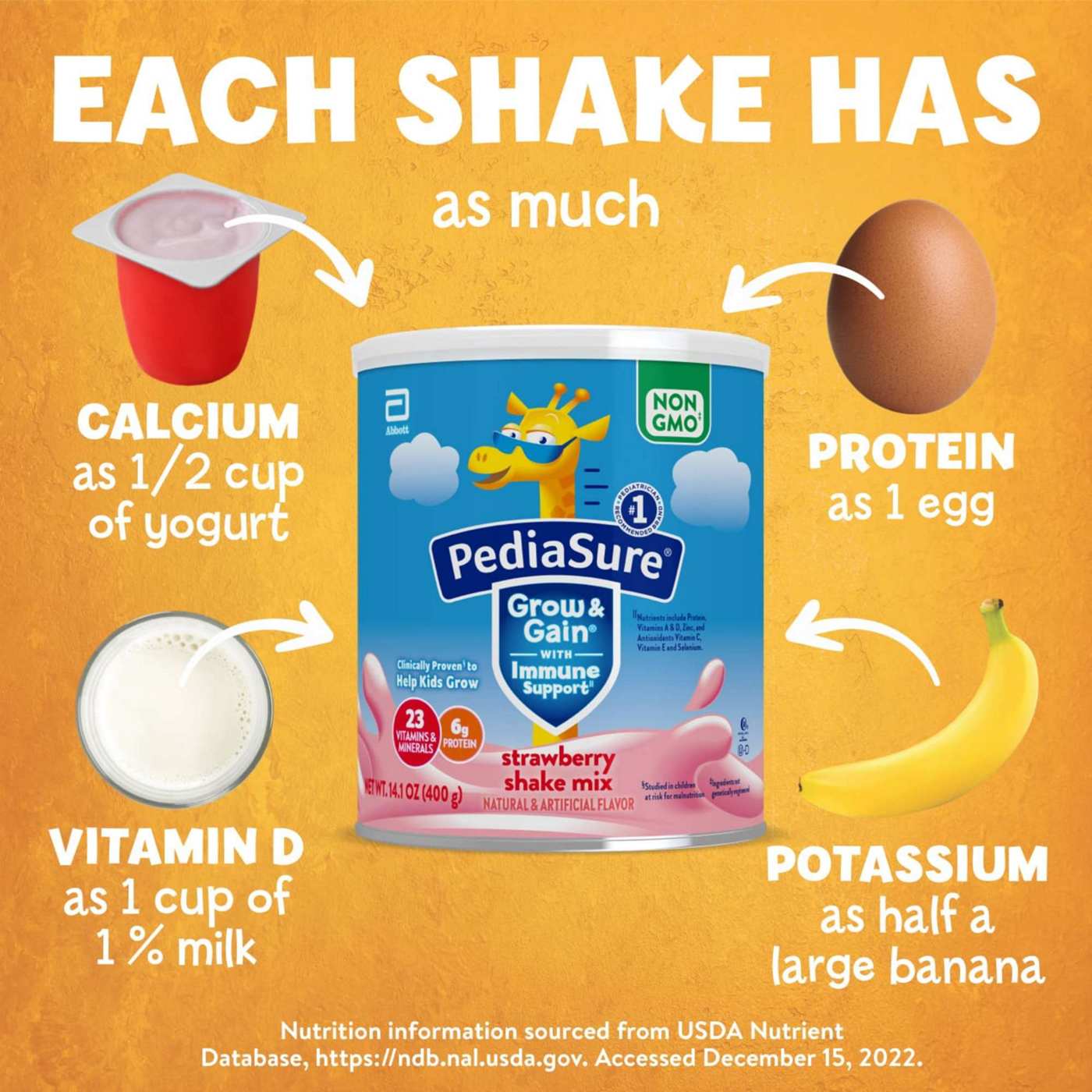 PediaSure Grow & Gain with Immune Support Shake Mix - Strawberry; image 4 of 8