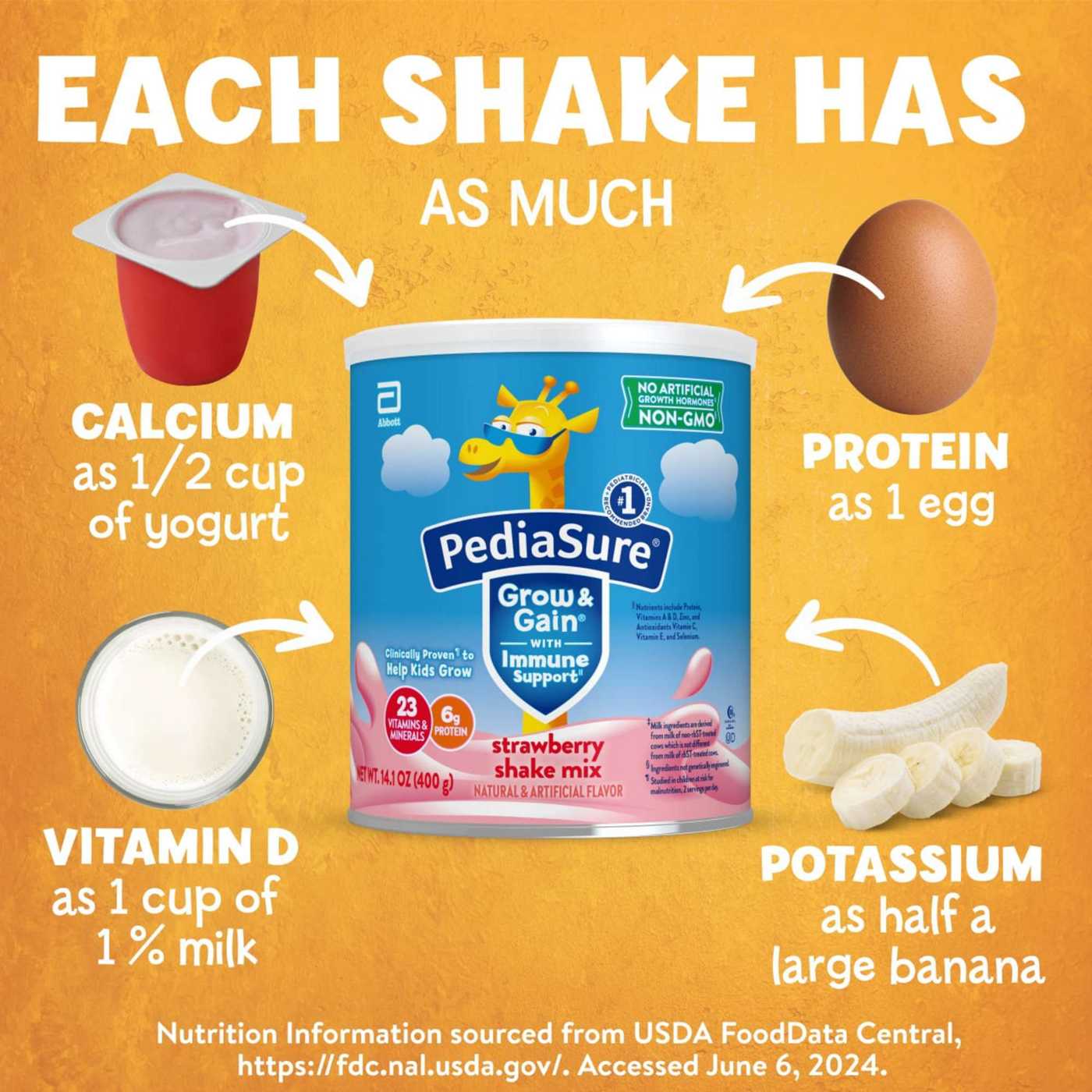 PediaSure Grow & Gain with Immune Support Shake Mix Strawberry Shop