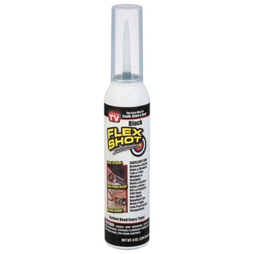 Flex Shot Thick Rubber Adhesive Sealant Caulk – Black, 8 oz