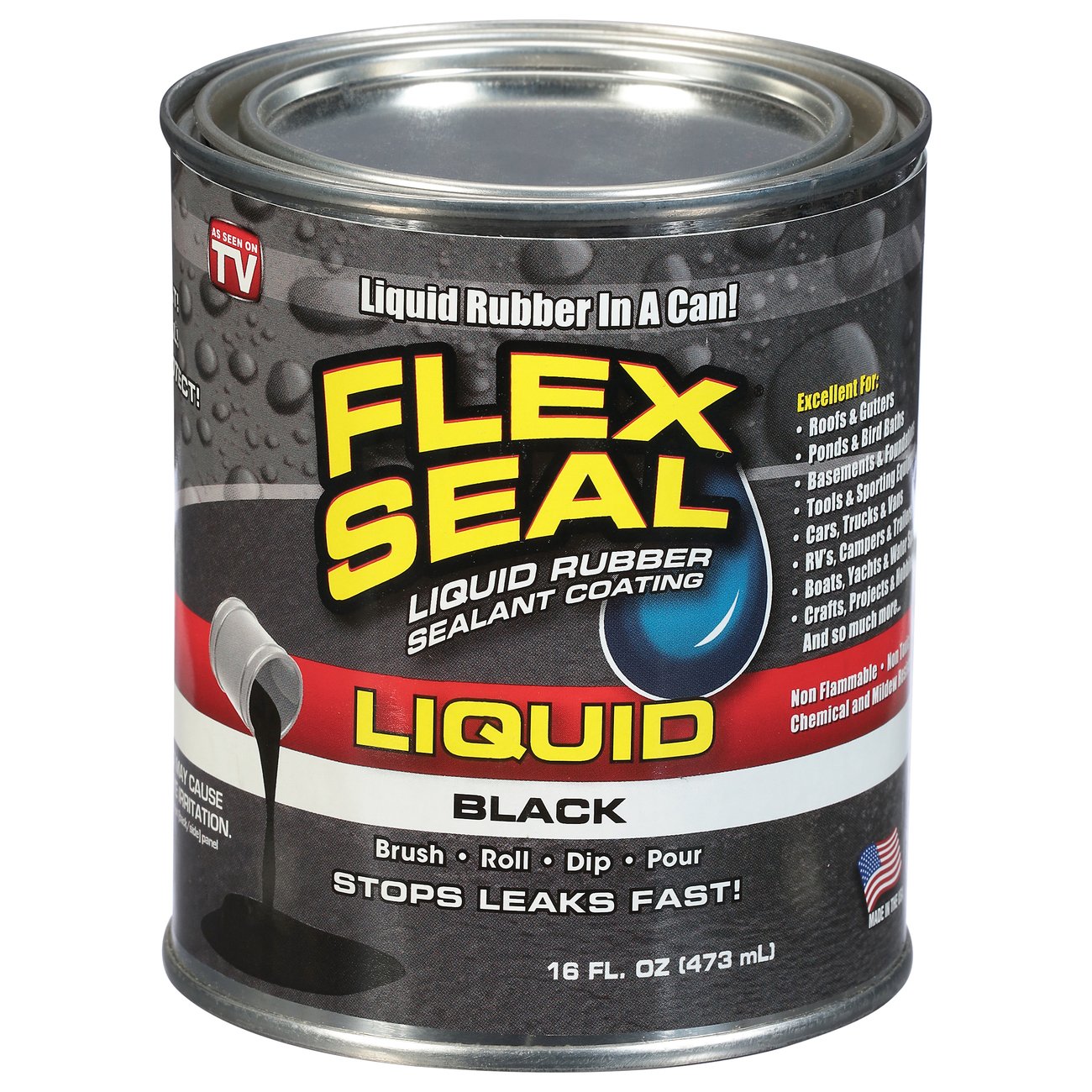 Flex Seal Liquid Rubber Sealant Coating – Black - Shop Adhesives & Tape at  H-E-B