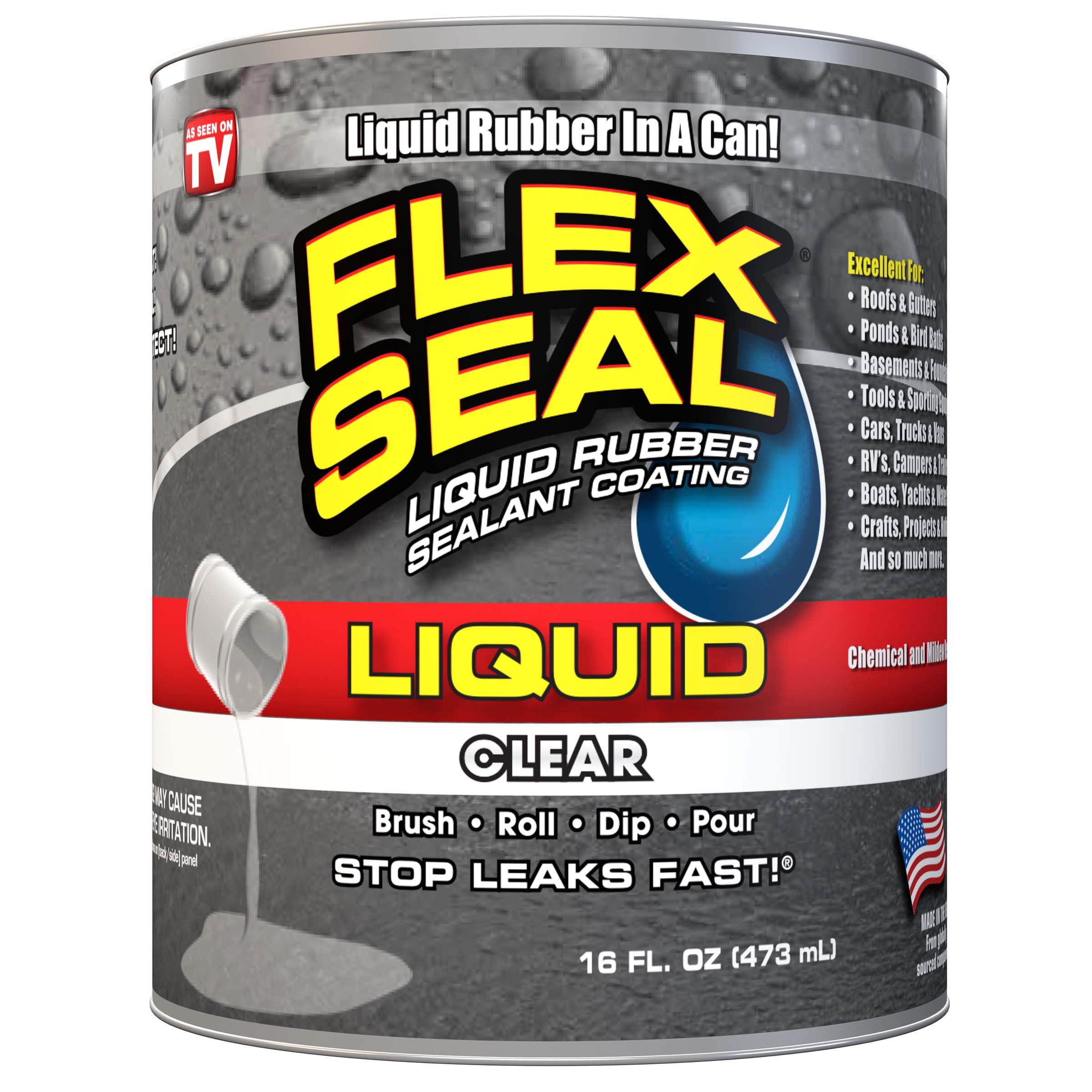 Flex Seal Liquid Rubber Sealant Coating Clear Shop Adhesives & tape