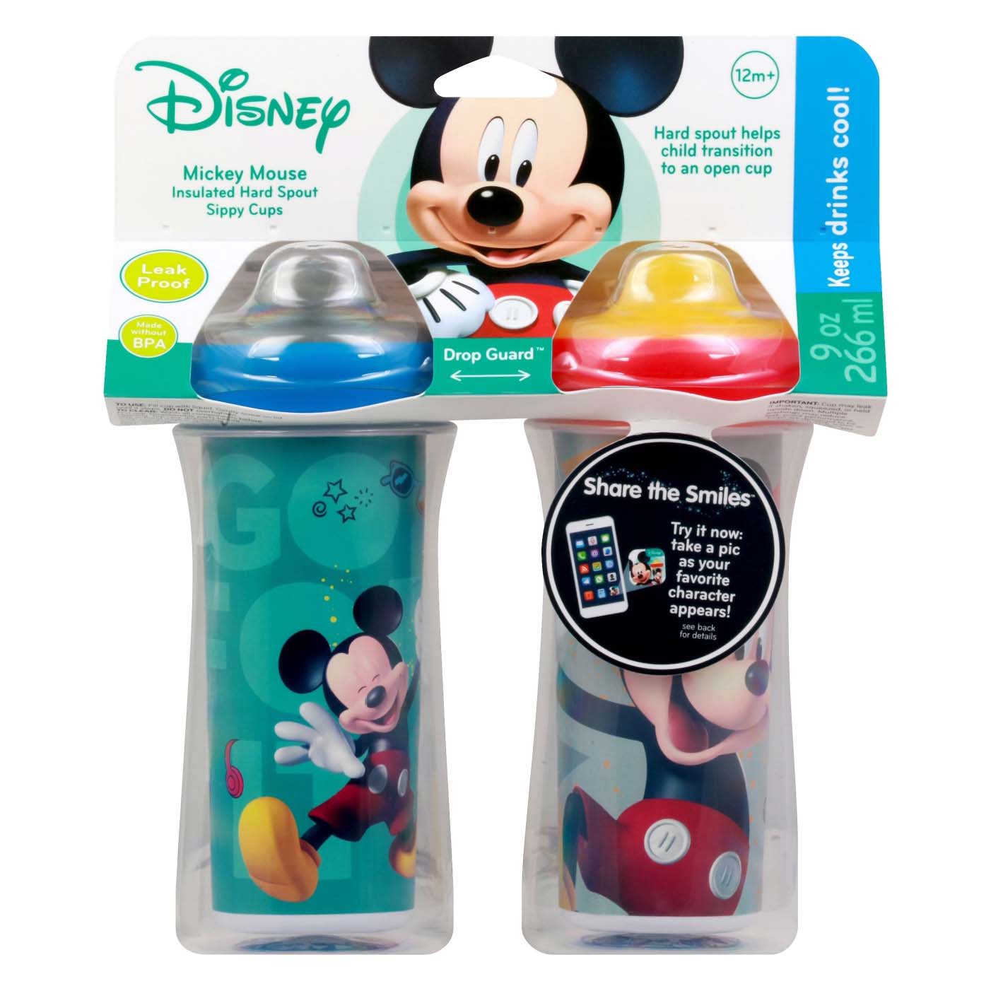 BNWT Mickey Mouse Blue Twin Handle Plastic Sippy Drink Trainer Cup 6 Months 