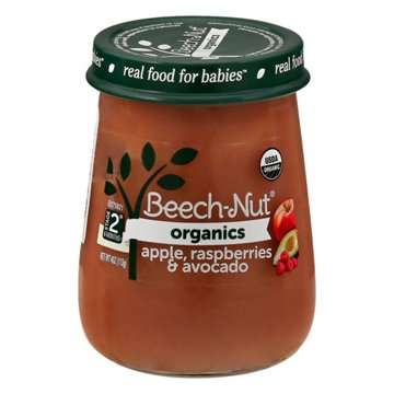 Beech-Nut Organics Stage 2 Baby Food - Apple Raspberries & Avocado