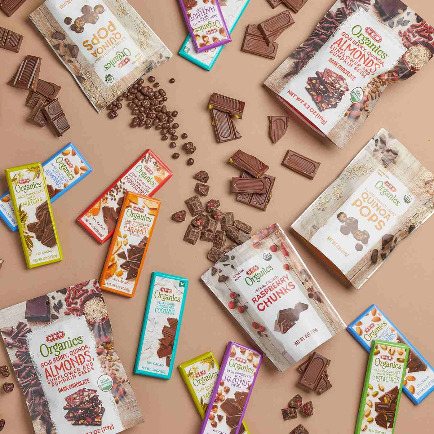 H-E-B Organics 60% Dark Chocolate Raspberry Chunks - Shop Candy at H-E-B