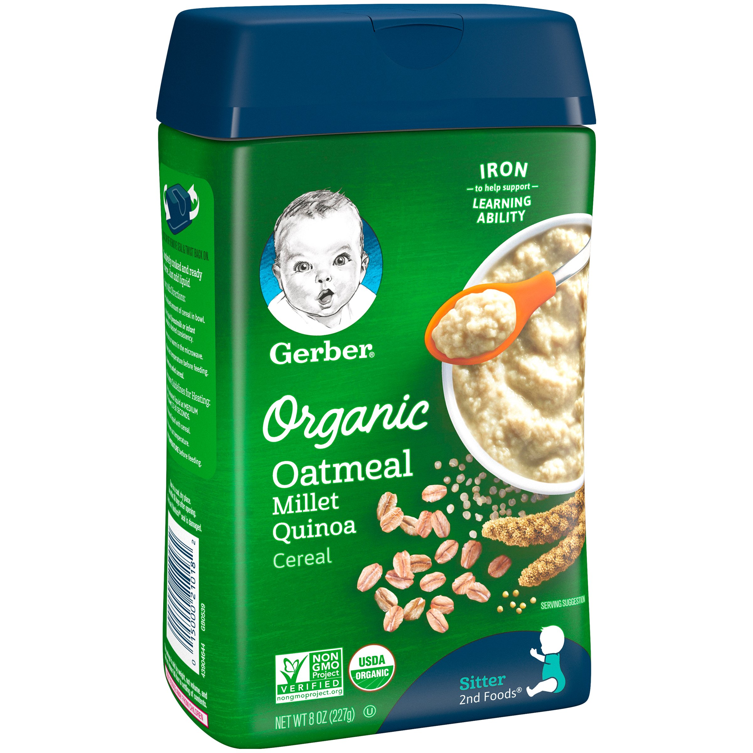 Gerber Organic Oatmeal Millet Quinoa Baby Cereal Shop Baby food at HEB