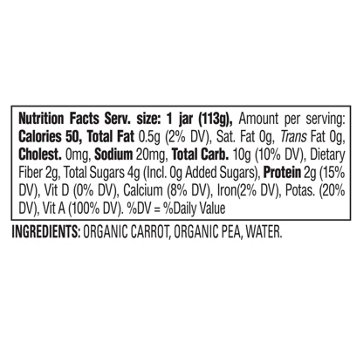 Happy Baby Organics Stage 2 Baby Food - Carrots & Peas, 4 oz