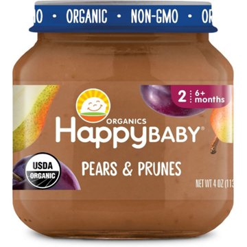 Happy Baby Clearly Crafted Stage 2 Pears & Prunes Baby Food Jar