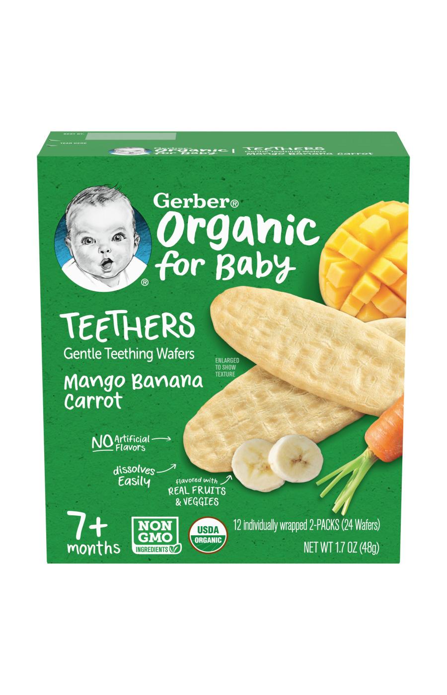 Gerber Organic for Baby Teethers - Mango Banana & Carrot; image 1 of 3