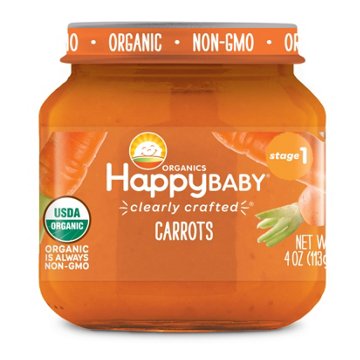 Happy Baby Organics Stage 1 Baby Food - Carrots, 4 oz