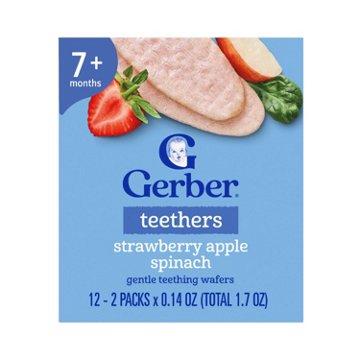 Gerber Snacks for Baby Teethers - Strawberry Apple & Spinach, 12 pk