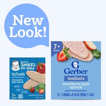 Gerber Snacks for Baby Teethers - Strawberry Apple & Spinach, 12 pk