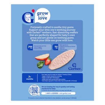Gerber Snacks for Baby Teethers - Strawberry Apple & Spinach, 12 pk